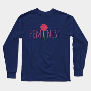 Feminist pink rose Long Sleeve T-Shirt